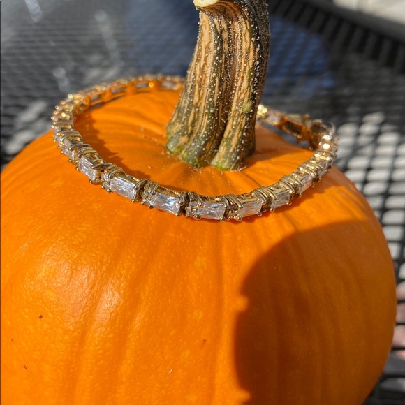 Gold Color over Sterling Tennis Style Bracelet - Picture 10 of 17